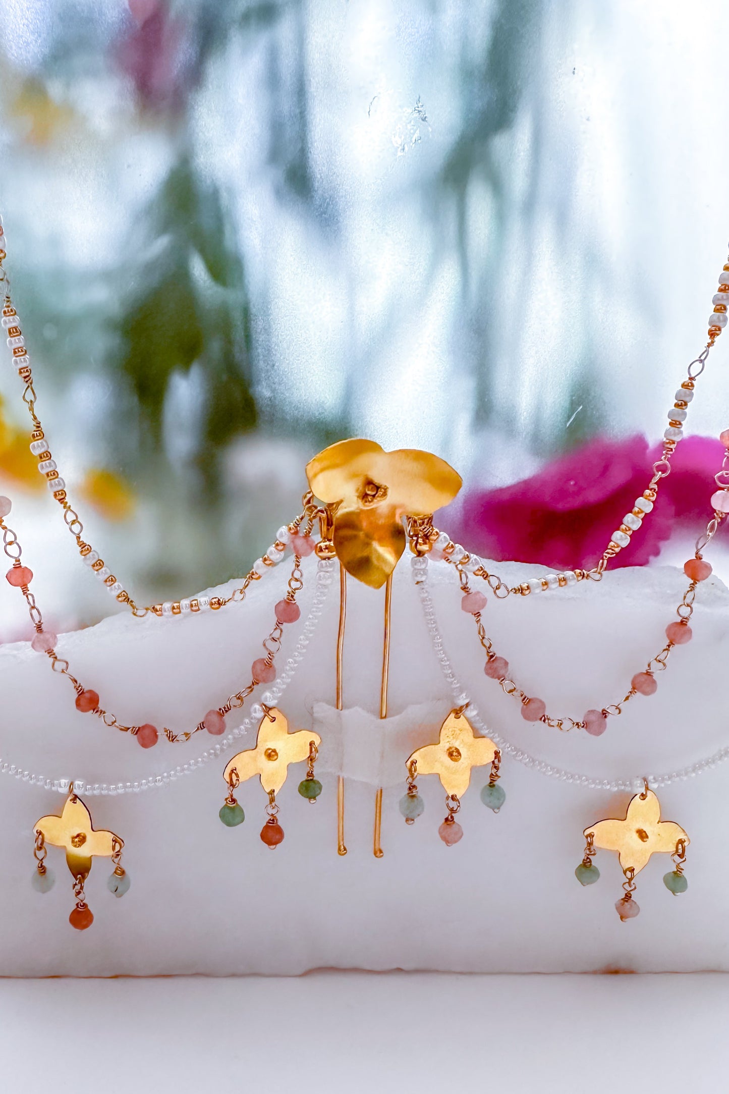 sahara earcuff, earring chain, long Indian Earrings