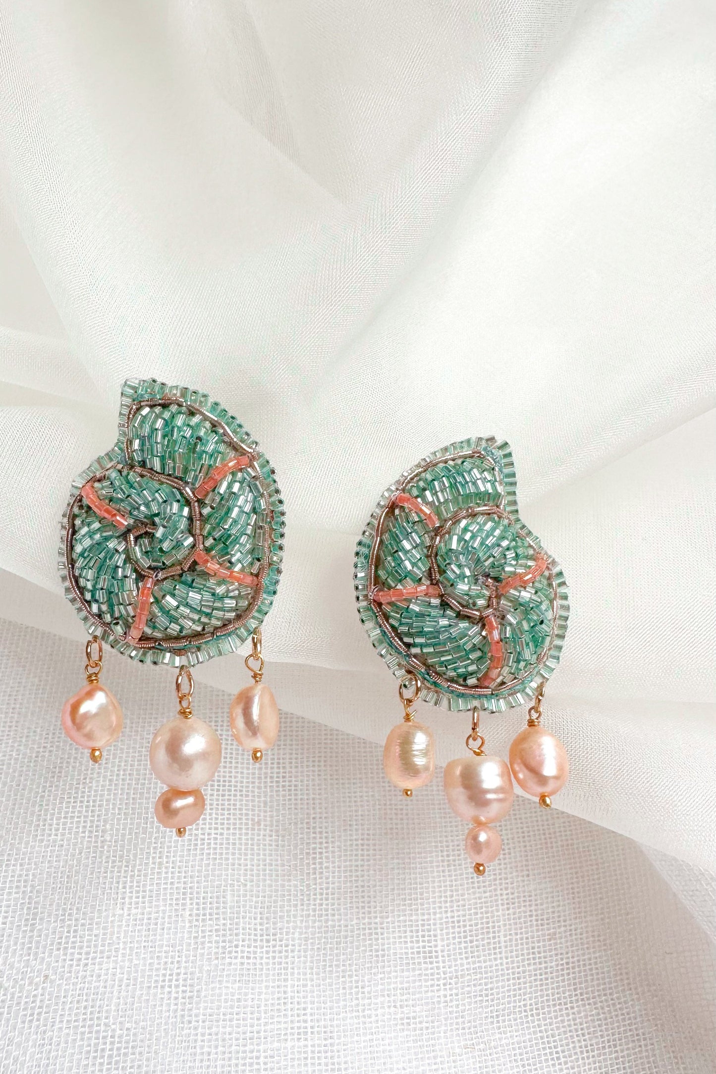 Beaded Shell Earring