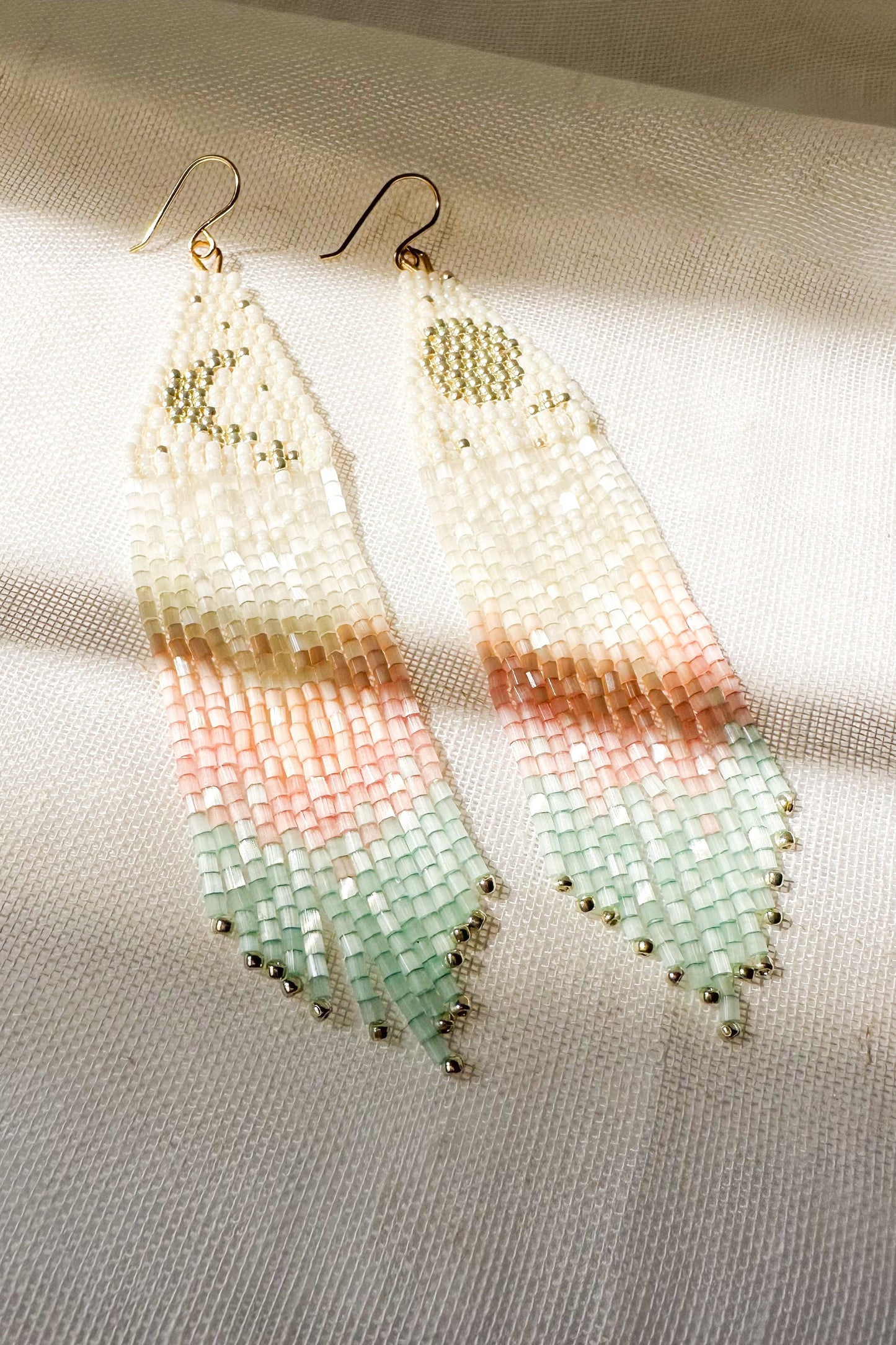 Sun & Moon Fringe Earrings