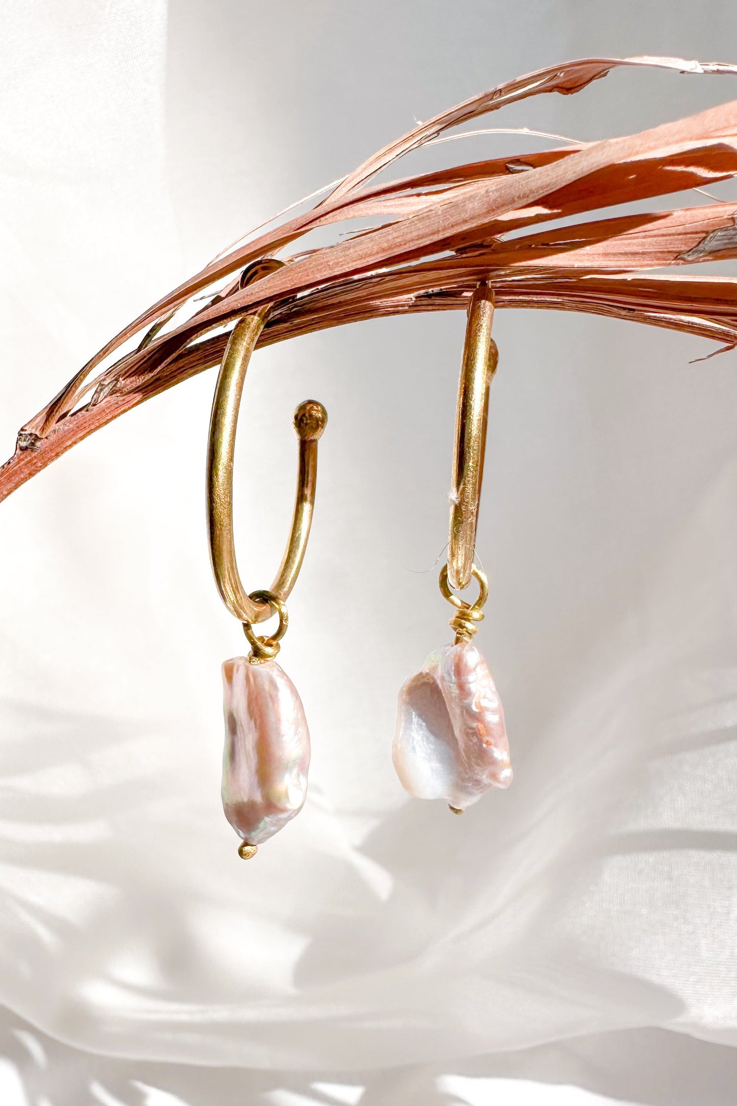 Pearl Drop Hoops