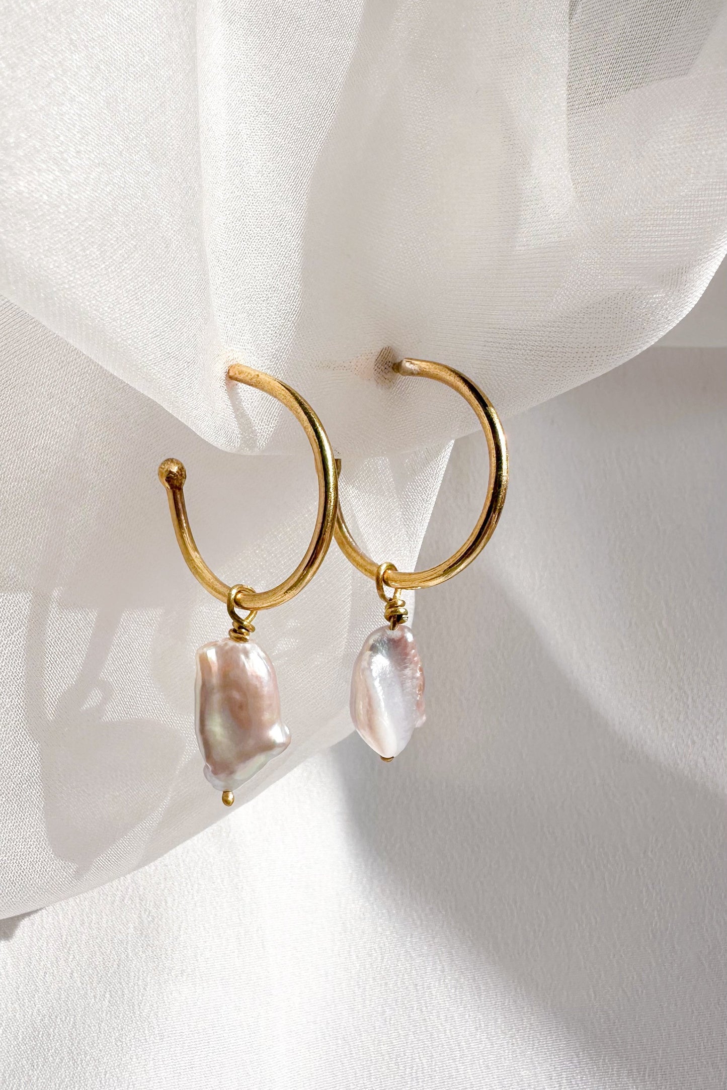 Pearl Drop Hoops