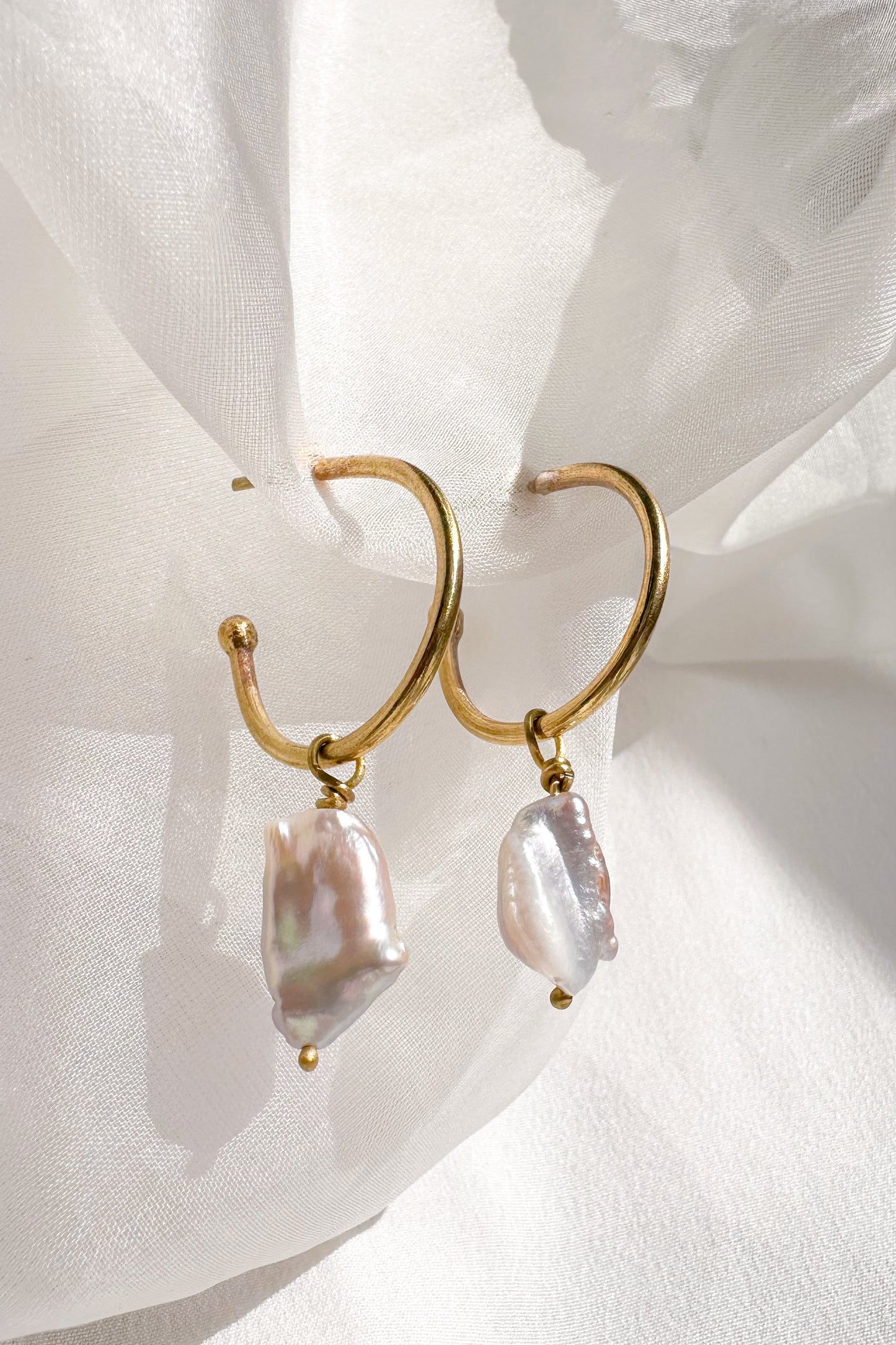 Pearl Drop Hoops