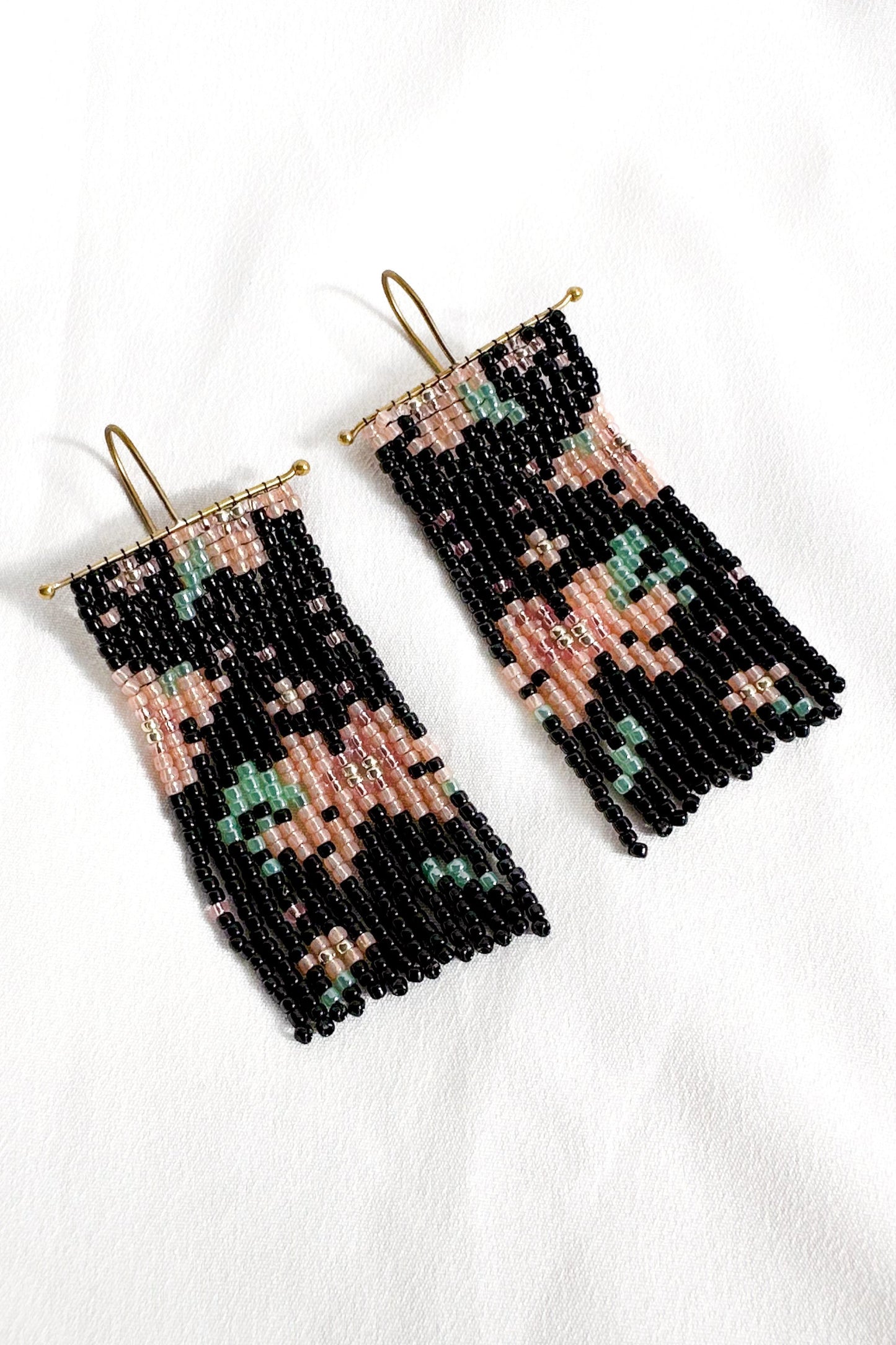 Fleur Fringe Earring - Black