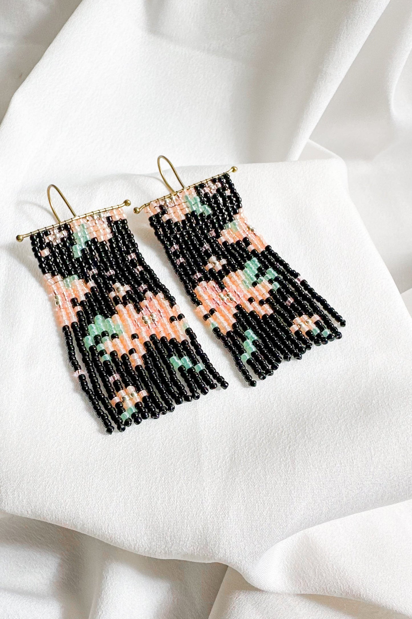 Fleur Fringe Earring - Black