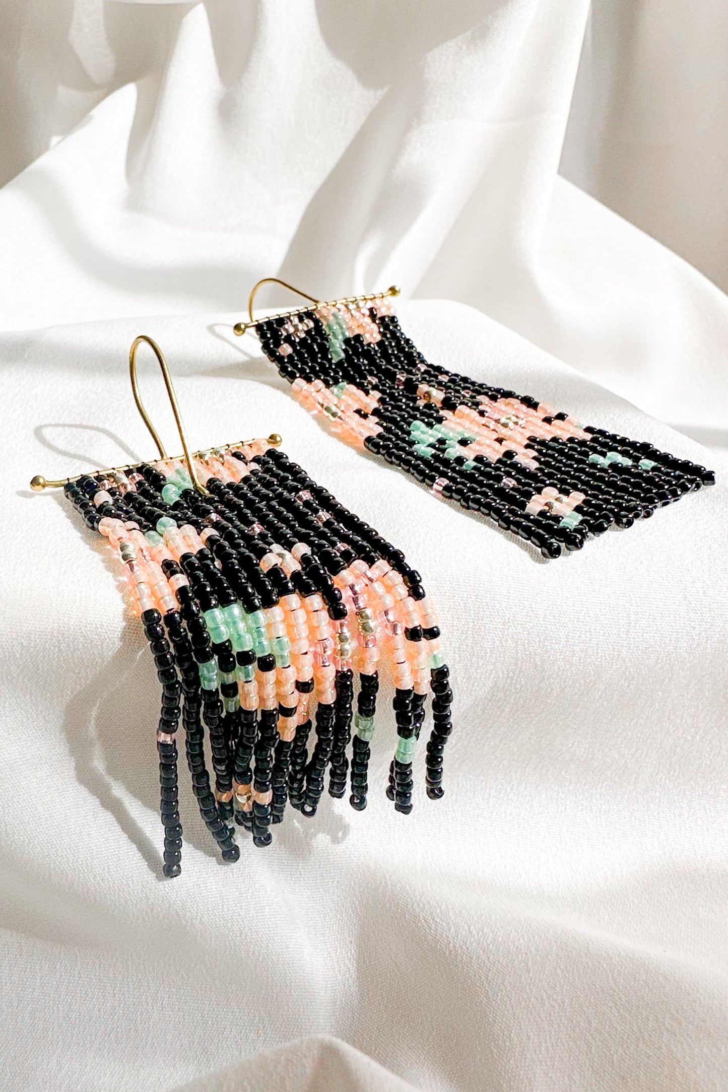Fleur Fringe Earring - Black