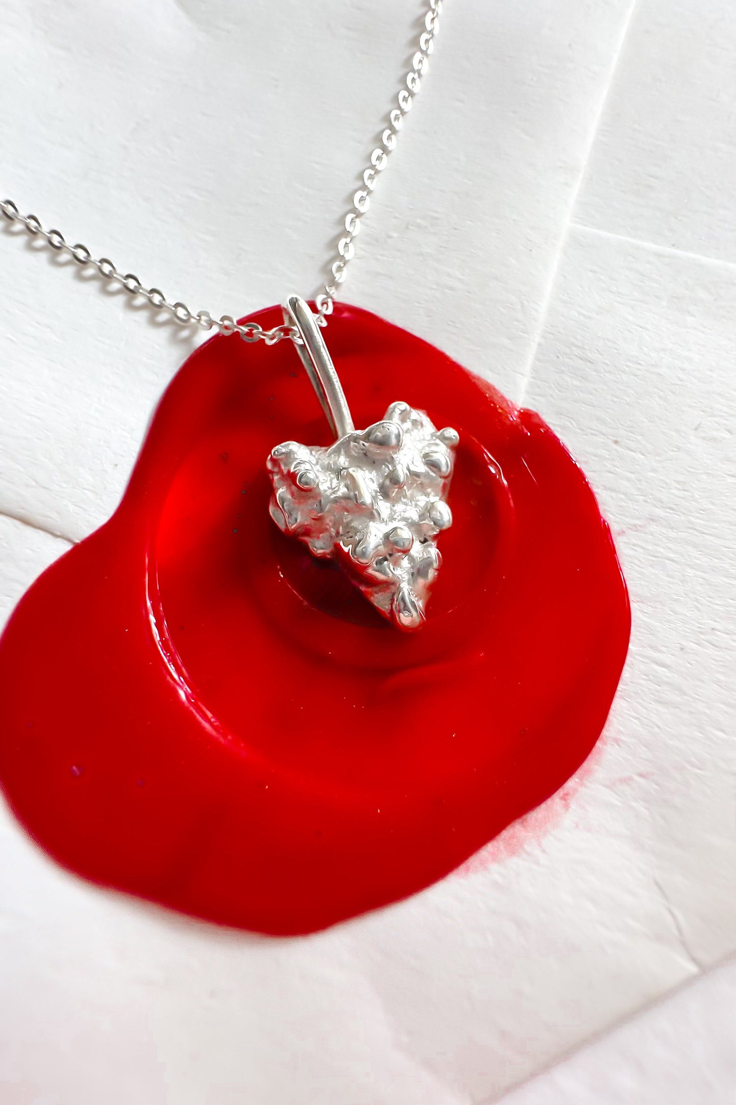 Molten Heart Charm Necklace