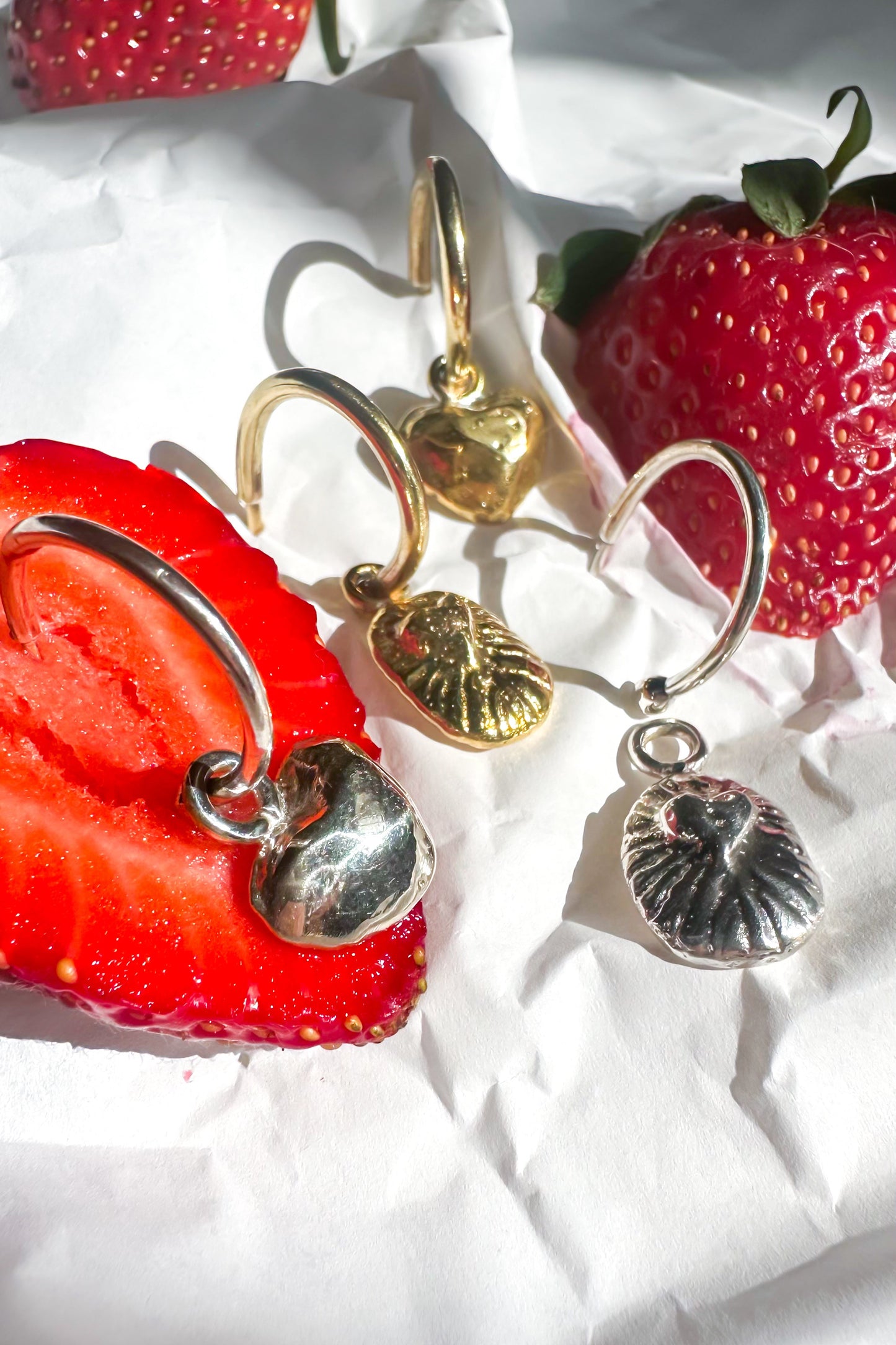 Heart Charm Hoops