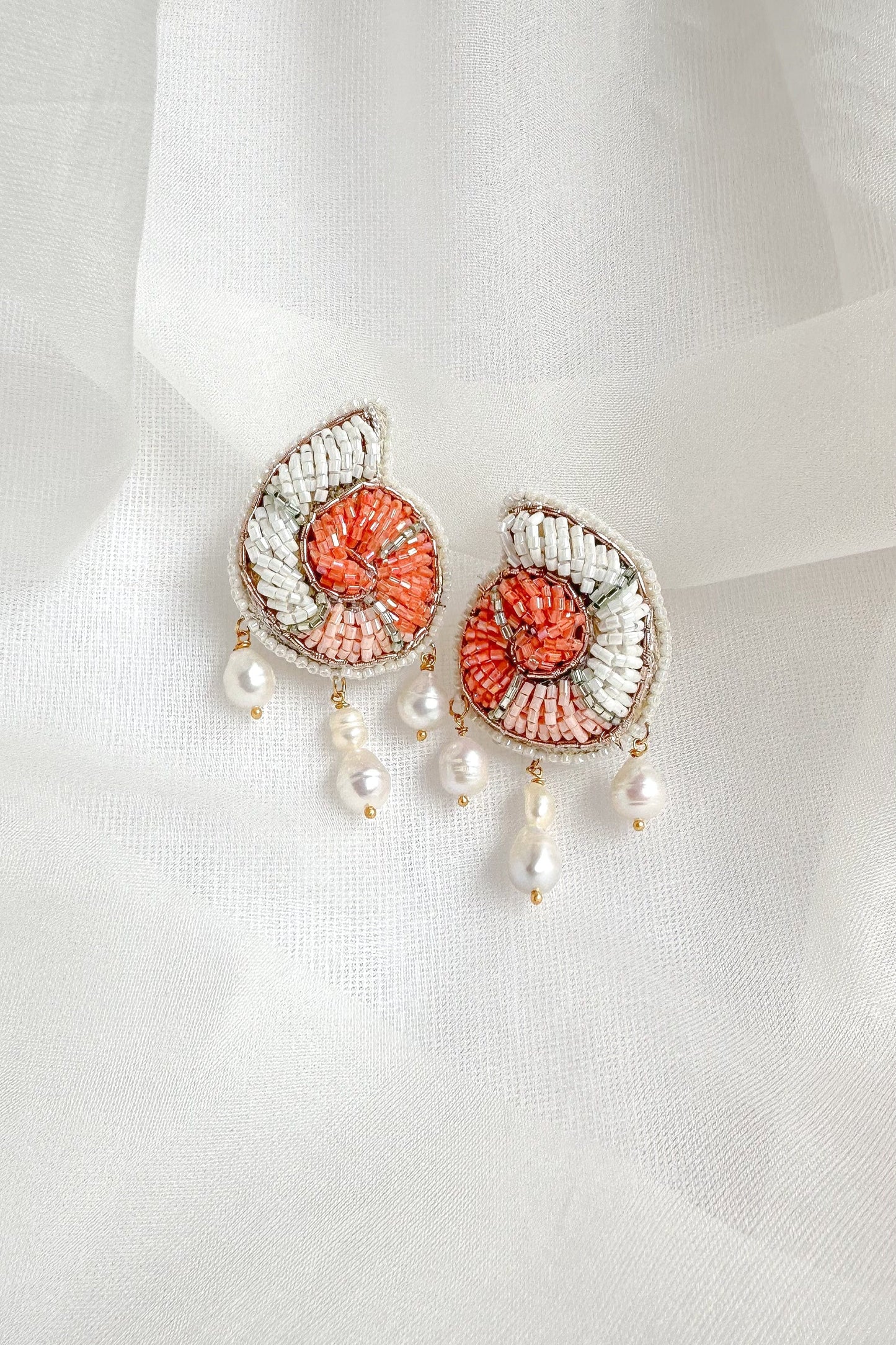Ivory Ombre Shell Earrings