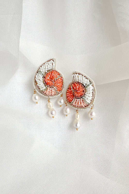 Ivory Ombre Shell Earrings