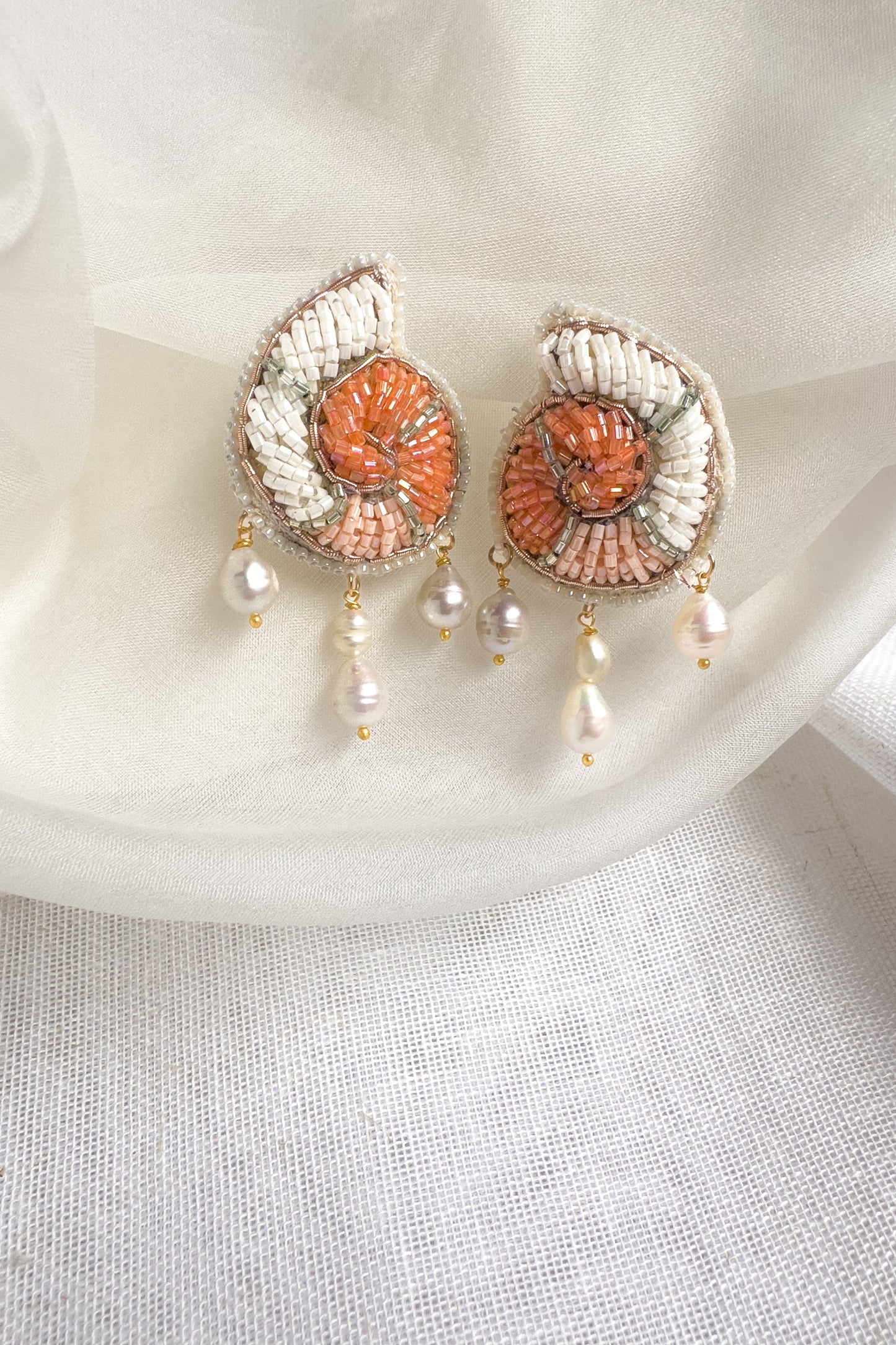 Ivory Ombre Shell Earrings