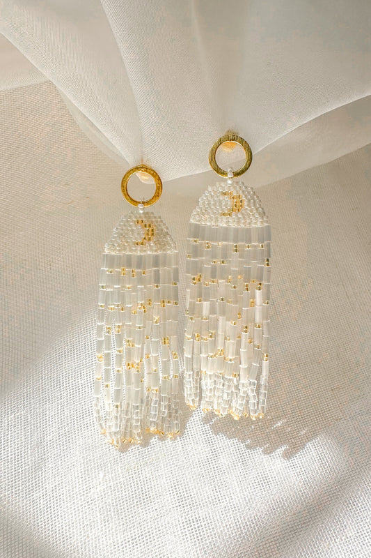 Ivory Glow Fringe earring