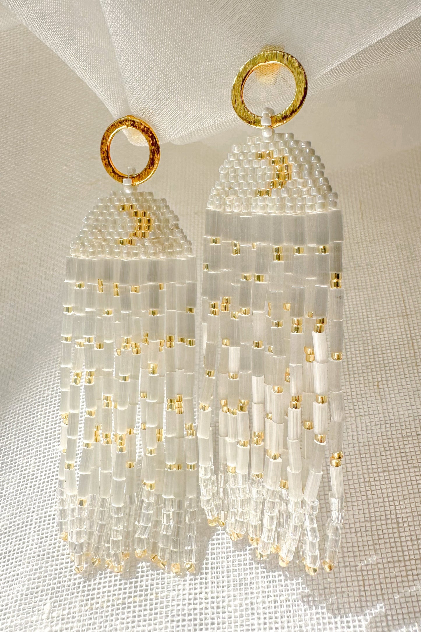 Ivory Glow Fringe earring