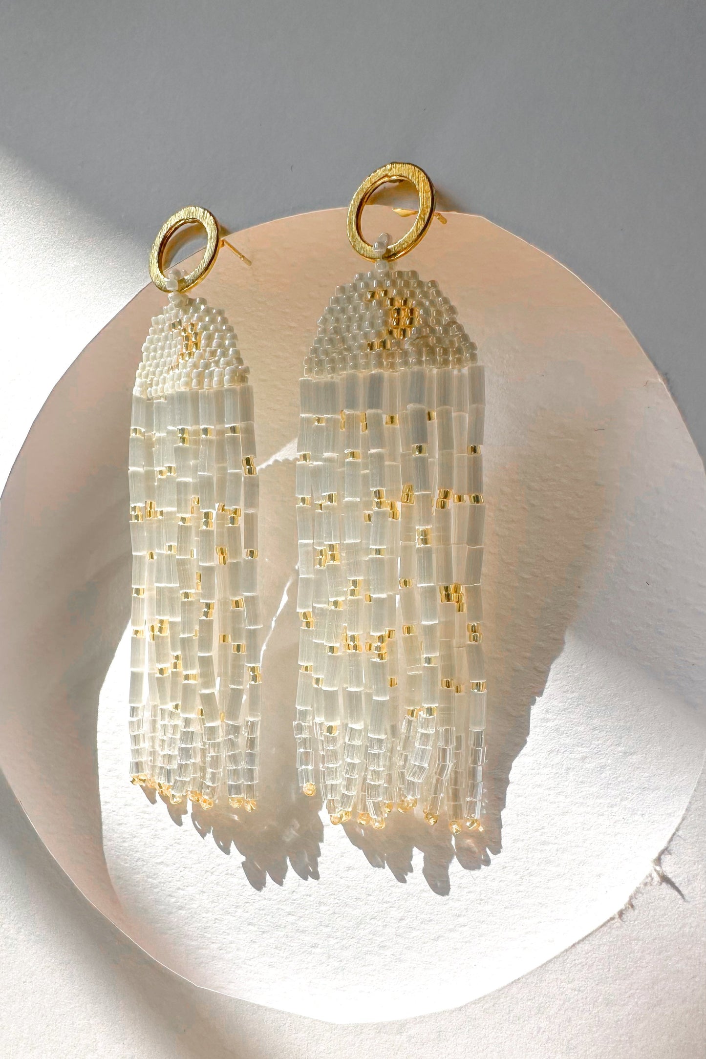 Ivory Glow Fringe earring