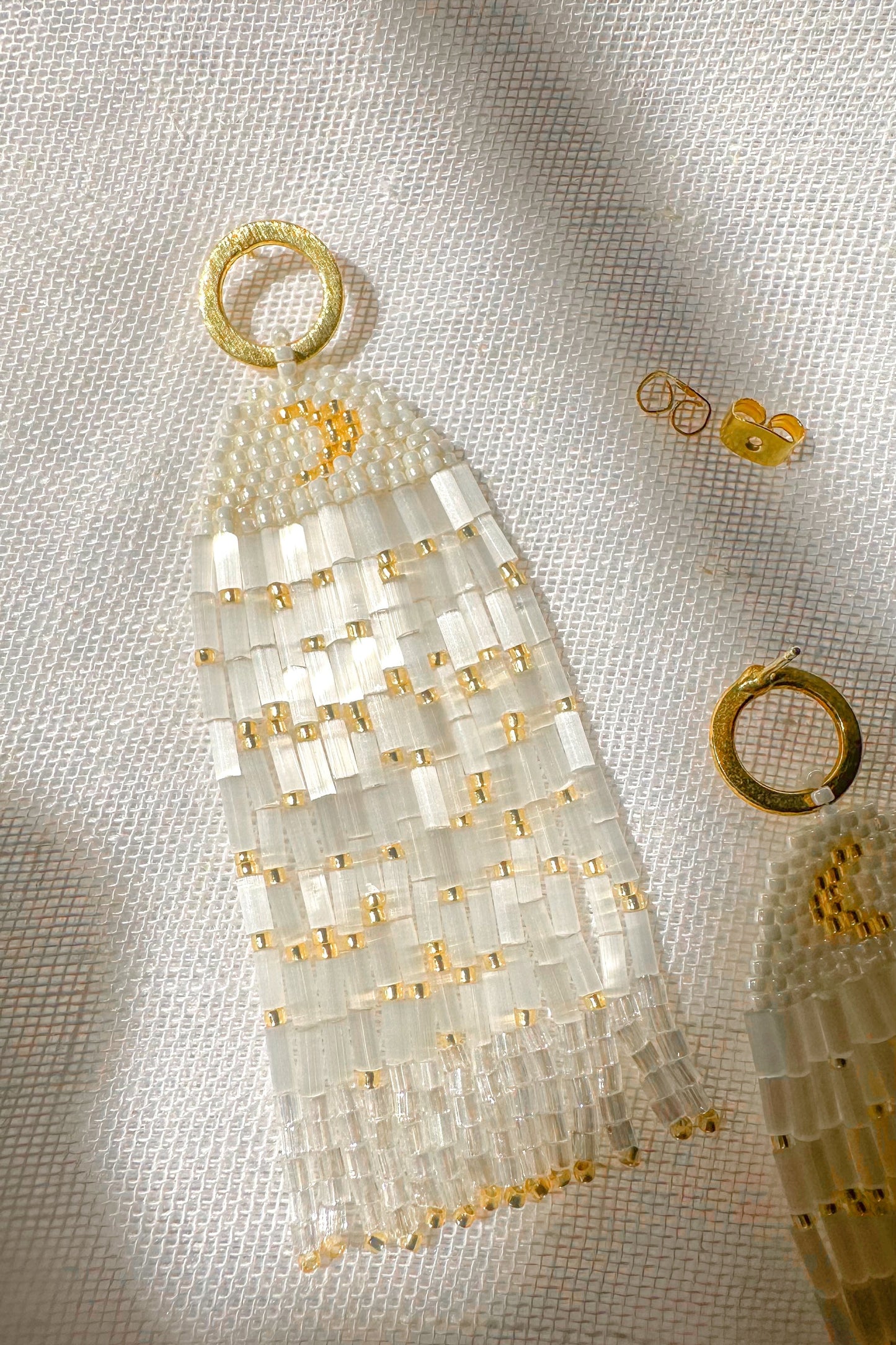 Ivory Glow Fringe earring