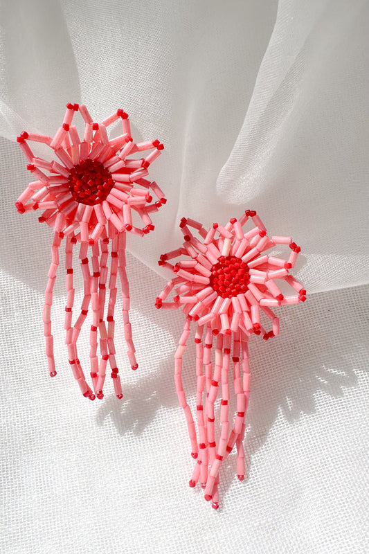 Bloom Earrings-Red