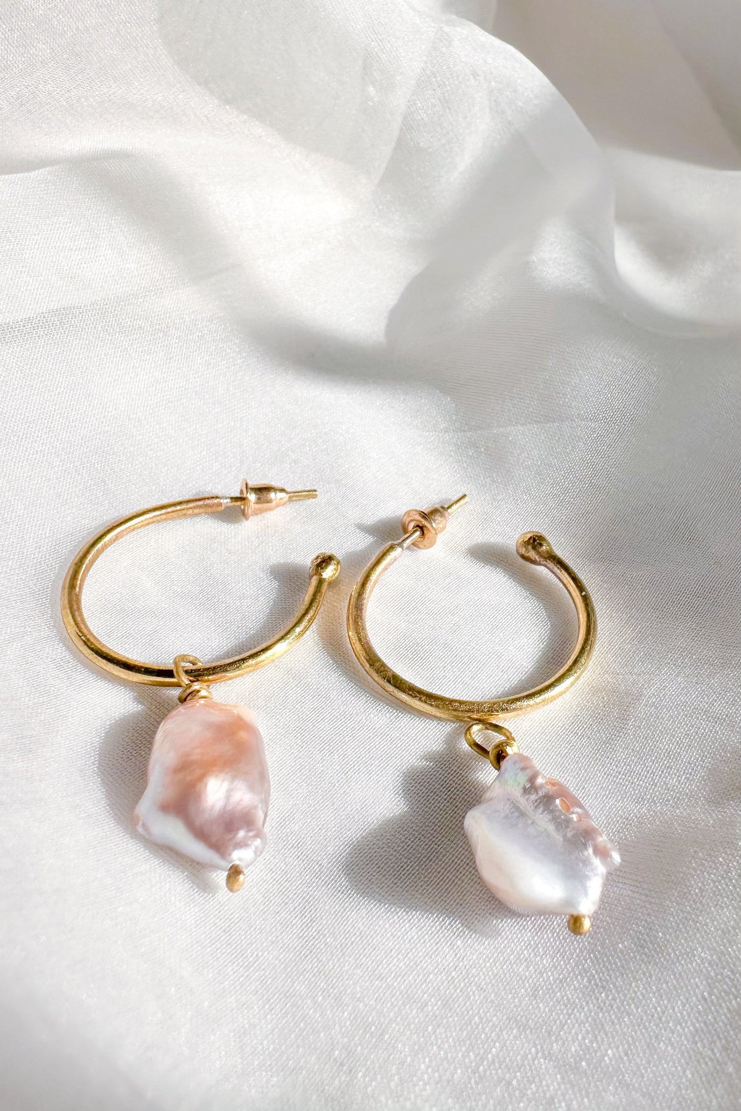 Pearl Drop Hoops