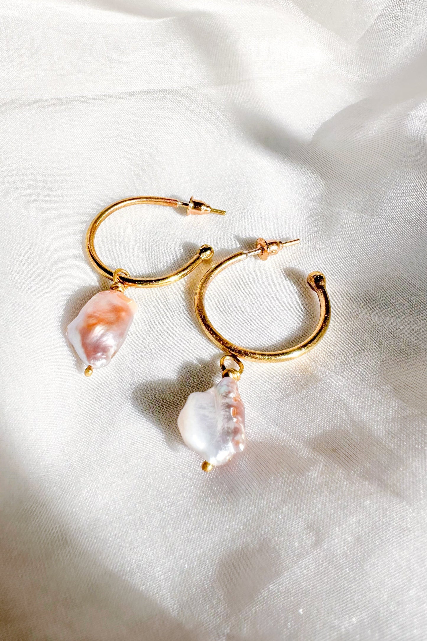 Pearl Drop Hoops