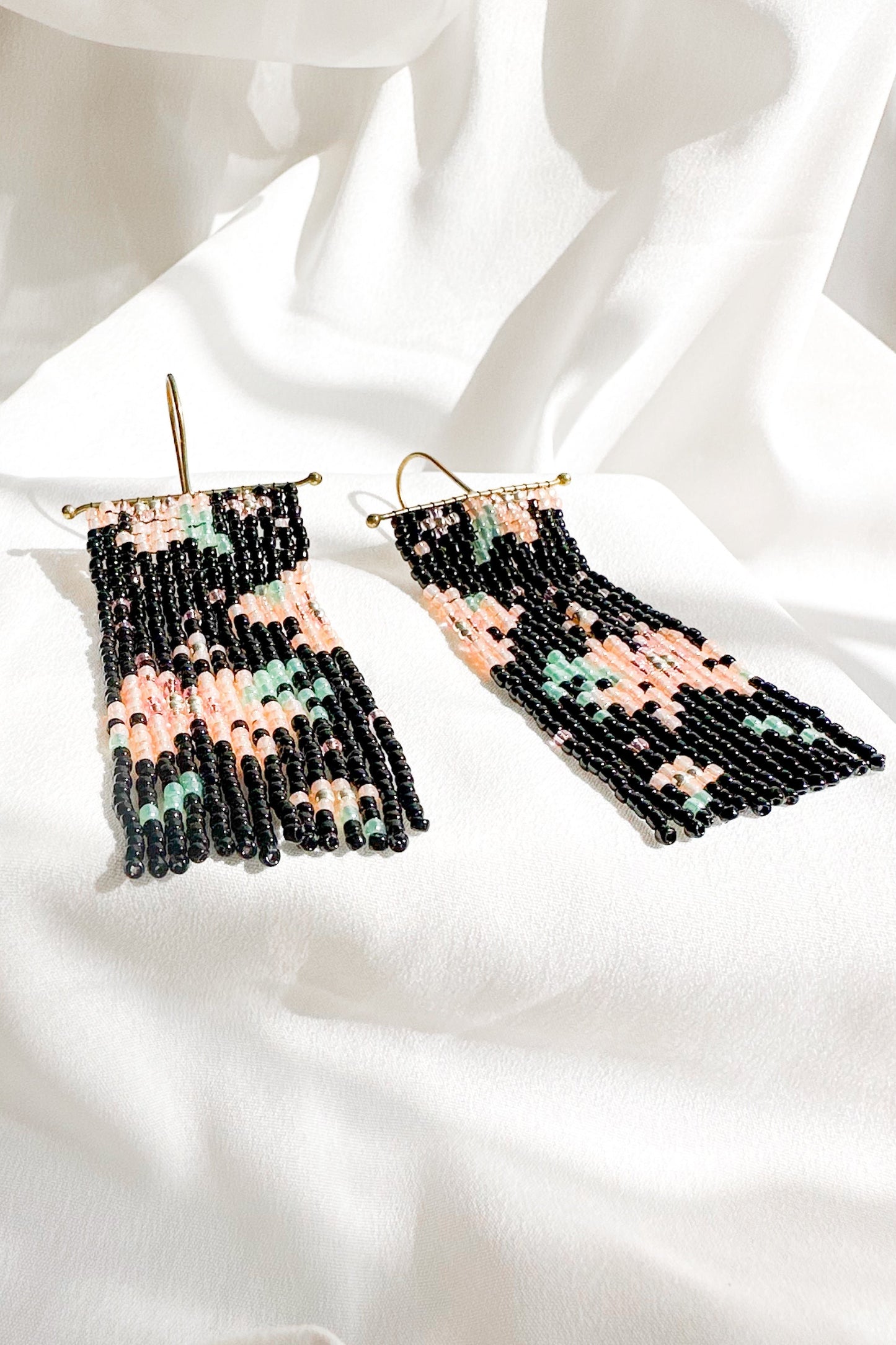 Fleur Fringe Earring - Black