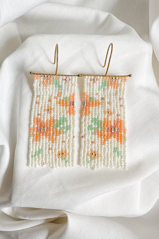 Fleur Fringe earring- Ivory