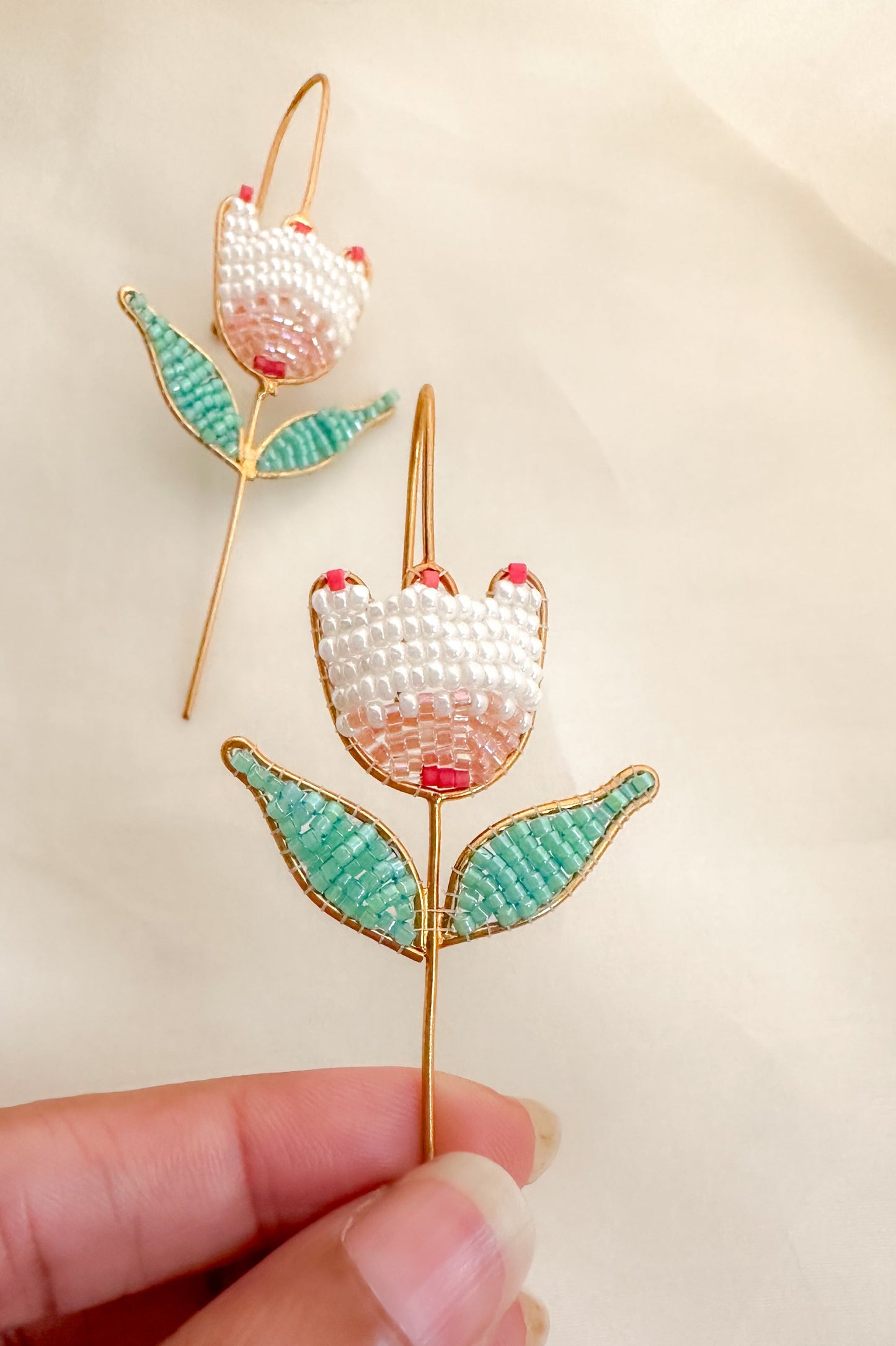 beaded Tulip Earcuff