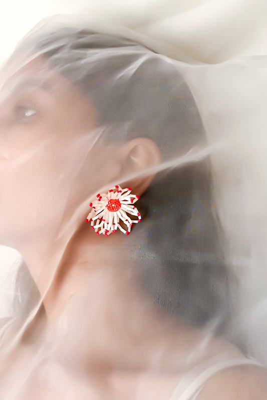 Beaded Flower Earrings