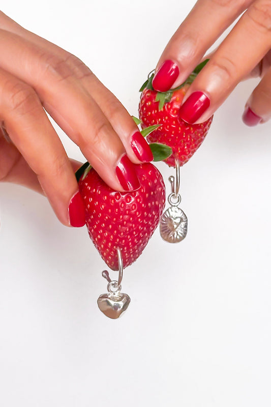 Heart Charm Hoops